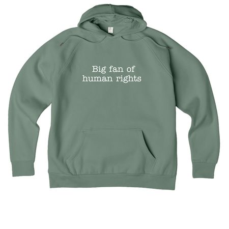 Big Fan of Human Rights, a Matcha Green Allmade Organic CVC Pullover Hoodie