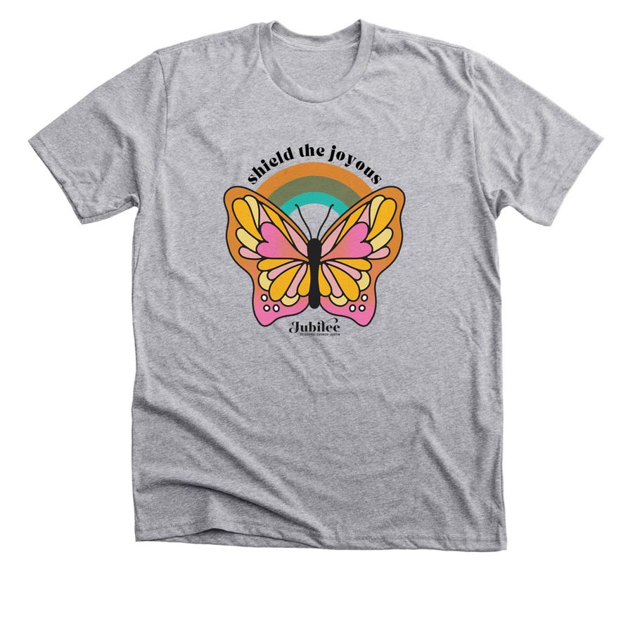 shield the joyous: butterfly tee, a Athletic Heather Premium Unisex Tee