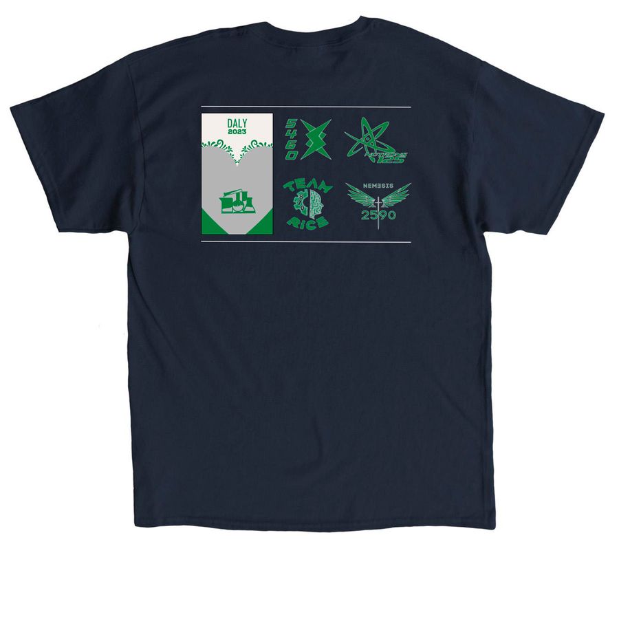 2023 FRC Daly Division Winners (Navy/Green), a Navy Classic Unisex Tee (back-view)