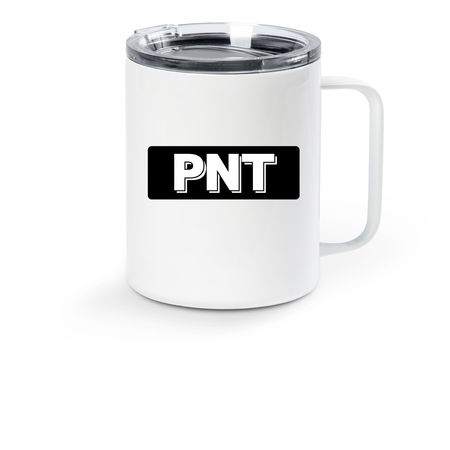 PNT Travel Mug, a White Stainless Steel Travel Mug