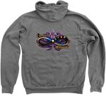Logo Back Hoodie, a Deep Heather Zip Up Hoodie (back-view)