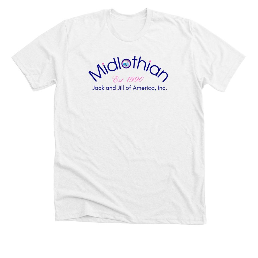 Midlothian Adult T-shirt, a Solid White Blend Premium Unisex Tee