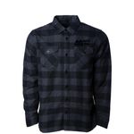 BCHU Mountain Ridge Merch, a Charcoal Heather/ Black Unisex Flannel Shirt (back-view)