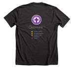 Montessori Team Tee, a Dark Grey Heather Premium Unisex Tee (back-view)