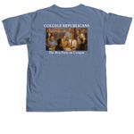Best Party on Campus., a Blue Jean Comfort Colors Unisex Tee (back-view)