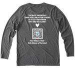 Wael Rouk, a Aluminum Grey Allmade Eco Triblend Women?s Long Sleeve Tee (back-view)