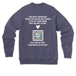 Wael Rouk, a Heather Navy Premium Raglan Crewneck Sweatshirt (back-view)