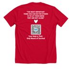 Wael Rouk, a Solid Red Blend Premium Unisex Tee (back-view)