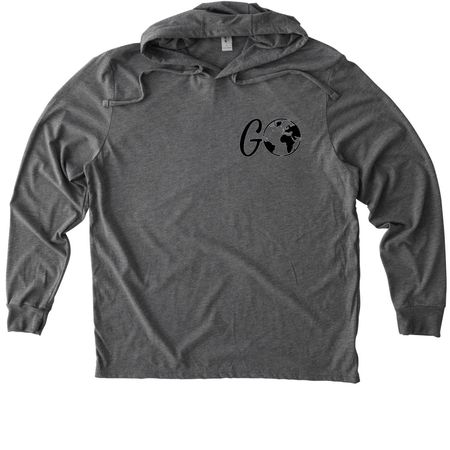 GO Logo, a Aluminum Grey Allmade Eco Triblend Hoodie Tee