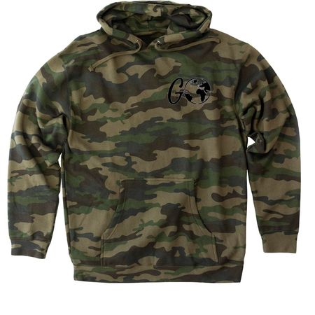 GO Logo, a Forest Camo Heavyweight Camo Pullover Hoodie