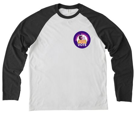 A Rock Solid Cozy Choice, a Space Black/ Bright White Allmade Eco Triblend Colorblock Raglan Long Sleeve Tee