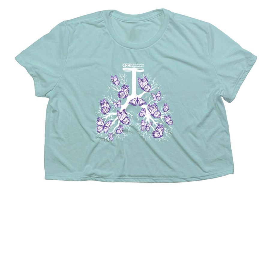 Spread your Wings - Tanks & Cropped Tees, a Dusty Blue Women?s Flowy Cropped Tee