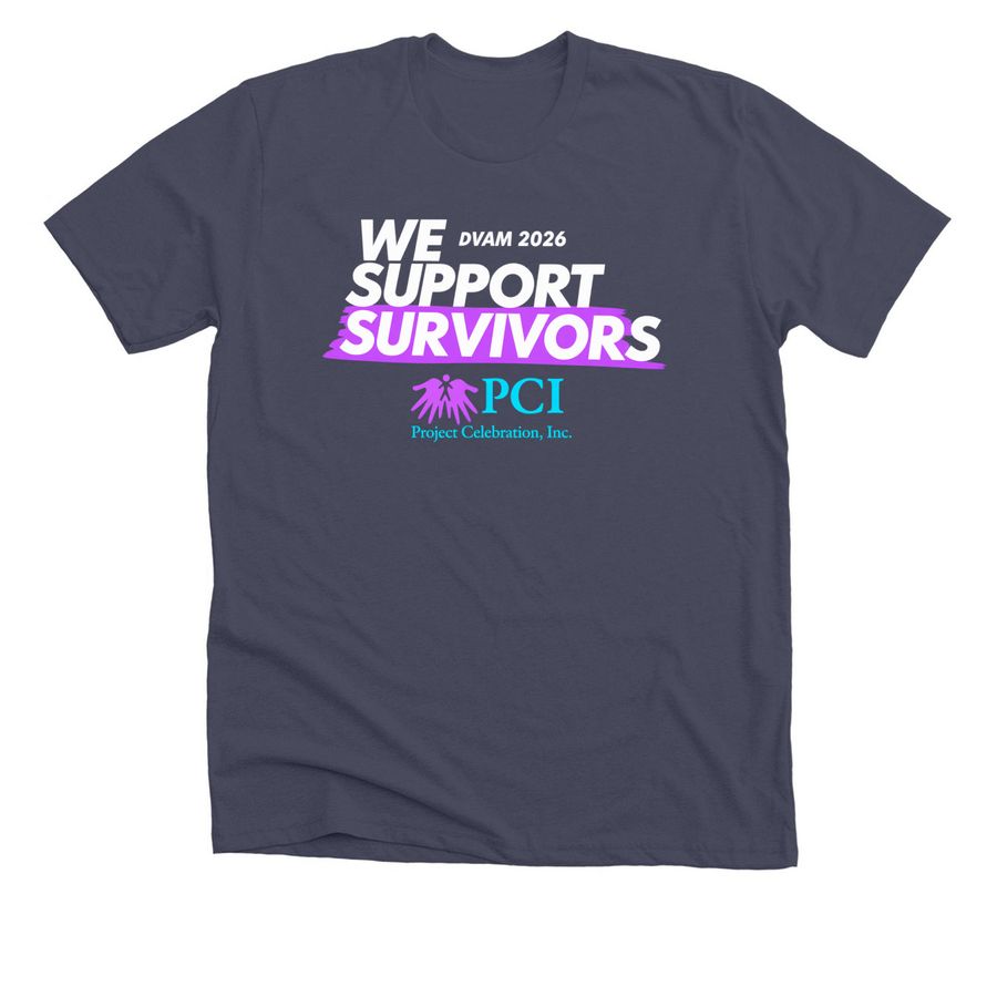 Domestic Violence Awareness 2026 shirt, a Heather Midnight Navy Premium Unisex Tee