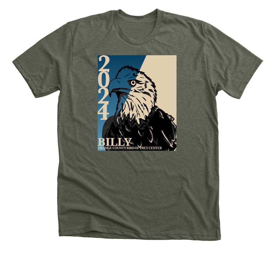 RETIRED - Billy 2024 winner, a Heather Military Green Premium Unisex Tee