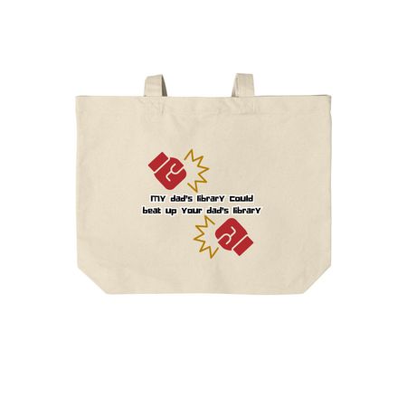 My Dad's Library Card, a Natural Cotton Canvas Tote Bag