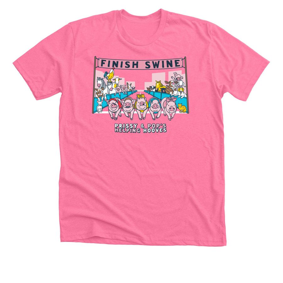 Prissy and Pops Helping Hooves: Flying Pig&nbsp;, a Neon Pink Premium Unisex Tee