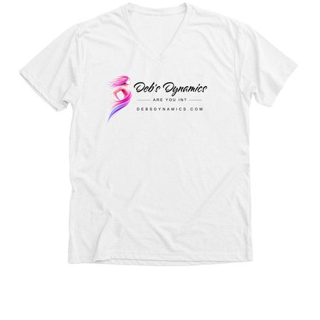 Deb's Dynamics, a Solid White Blend Premium V-Neck Tee