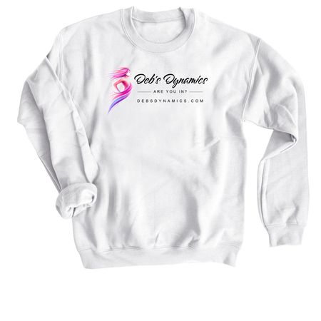 Deb's Dynamics, a White Crewneck Sweatshirt