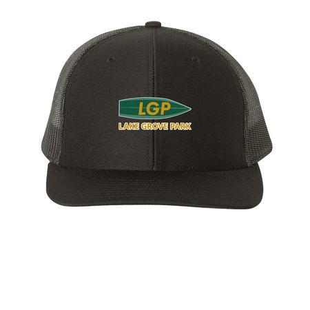 Lake Grove Park Hats, a Black Printed Snapback Trucker Cap