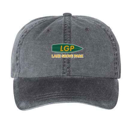 Lake Grove Park Hats, a Black Printed Pigment Dye Baseball Cap