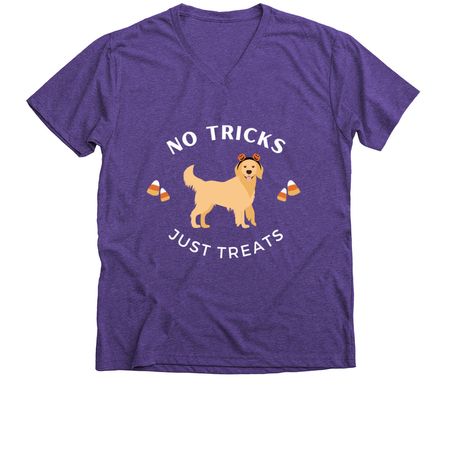No tricks, just treats, a Purple Rush Premium V-Neck Tee