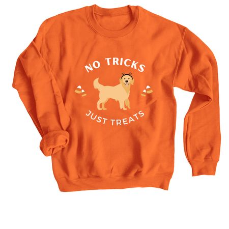 No tricks, just treats, a Orange Crewneck Sweatshirt