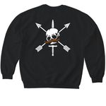 Moustache, a Black Softstyle Crewneck Sweatshirt (back-view)