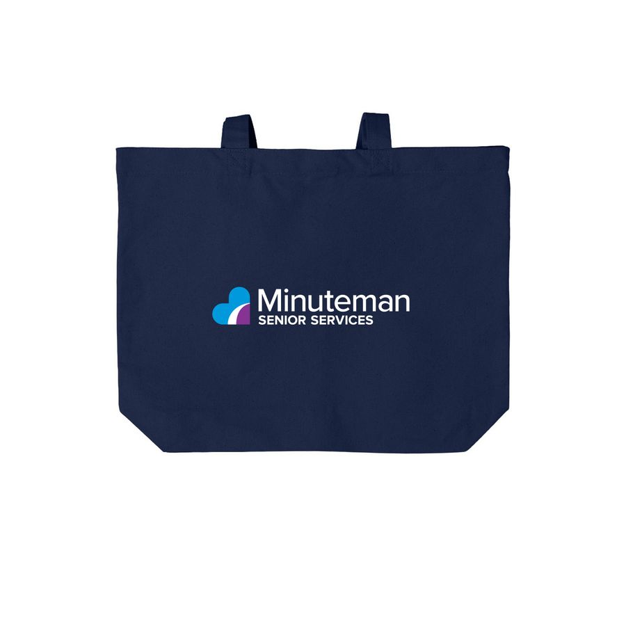 Minuteman Senior Services Tote Bags, a River Blue Navy Cotton Canvas Tote Bag