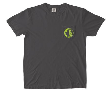 Grey and green pocket tee, a Pepper Comfort Colors Pocket Tee