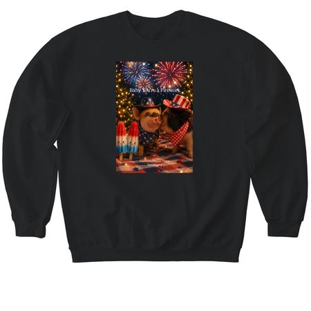 Baby you?re a firework 2026, a Black Softstyle Crewneck Sweatshirt