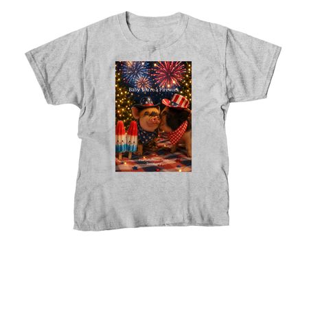 Baby you?re a firework 2026, a Sport Grey Youth Unisex Tee