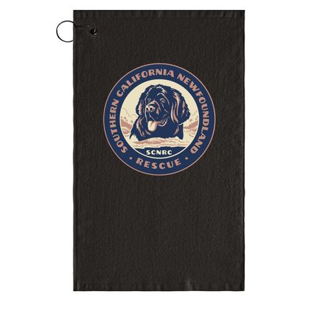Newfie Drool Towel, a Black Golf Towel