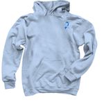 Nobody Fights Alone Collection, a Light Blue Pullover Hoodie (back-view)
