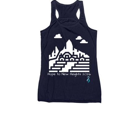 HOPE TO NEW HEIGHTS MACHU PICCHU, a Navy Women's Racerback