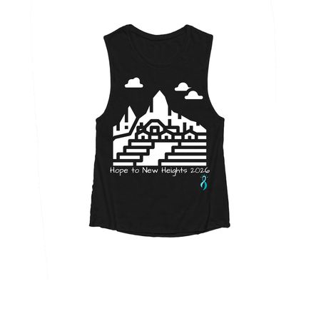 HOPE TO NEW HEIGHTS MACHU PICCHU, a Black Women's Muscle Tank