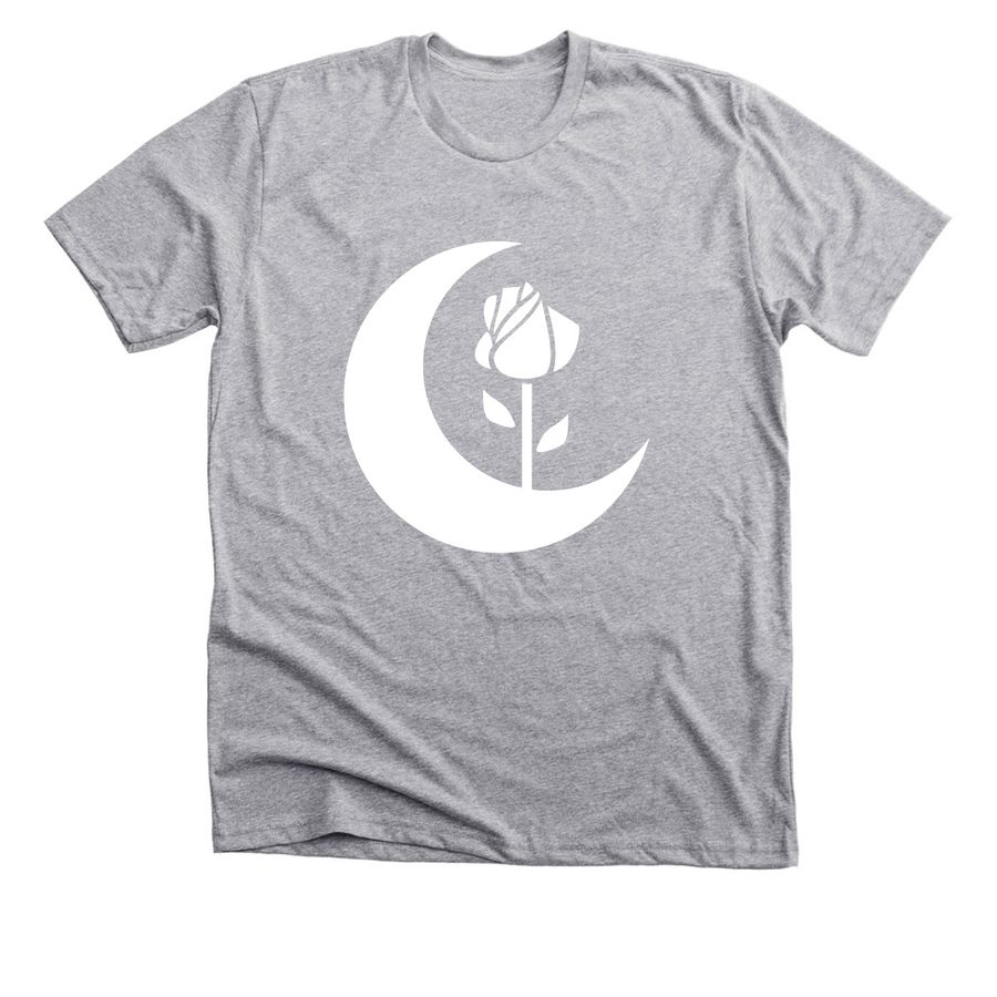 Minimalist Moon Flower, a Athletic Heather Premium Unisex Tee