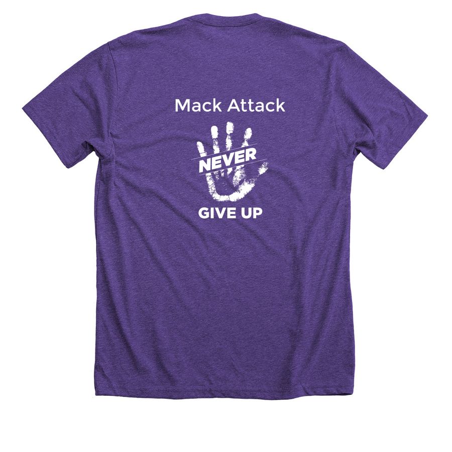 Mack Attack, a Heather Team Purple Premium Unisex Tee (back-view)