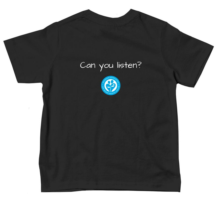 My Feelings Are Talking - Toddler Tee, a Black Toddler Tee (back-view)