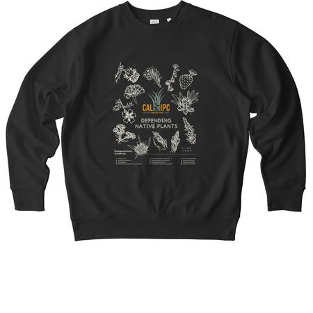 Defending native plants (light image), a Black Stanley/Stella Unisex Changer 2.0 Crewneck Sweatshirt