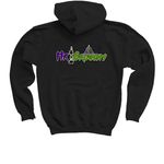 Mr. Grouchy, a Black Youth Pullover Hoodie (back-view)