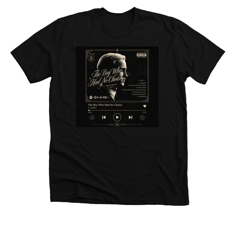 Malfoy, a Solid Black Blend Premium Unisex Tee
