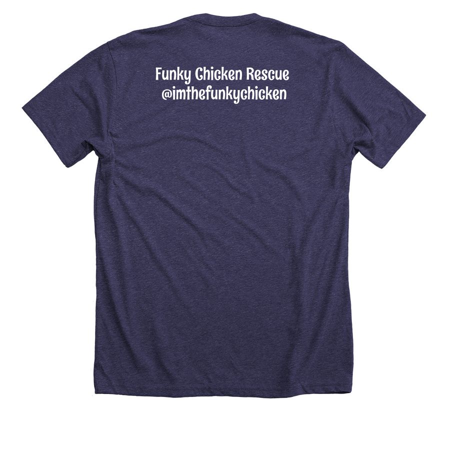 Cluck Around&nbsp;, a Heather Lapis Premium Unisex Tee (back-view)