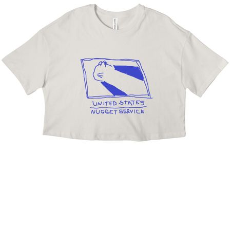 UNITED STATES NUGGET SERVICE, a Vintage White Women?s Cropped Cotton Tee