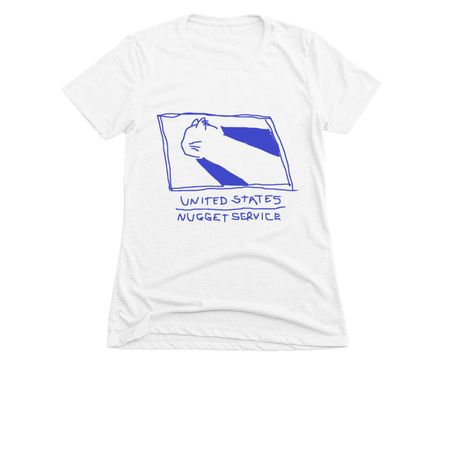 UNITED STATES NUGGET SERVICE, a White Women's Slim Fit Tee