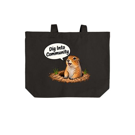 Morale Patch Tote Northern Lights Edition, a Deep Black Cotton Canvas Tote Bag (back-view)