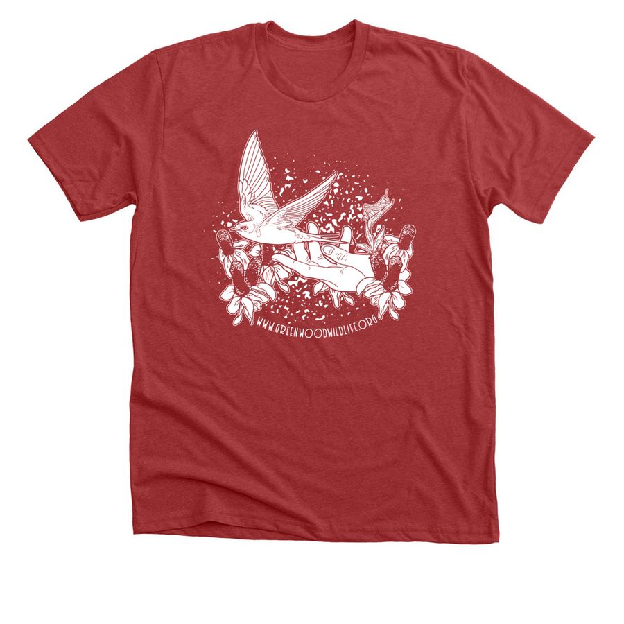 Swallow Set Free - White design, a Heather Canvas Red Premium Unisex Tee