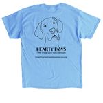Hearty Paws Great Dane Rescue, a Carolina Blue Classic Unisex Tee (back-view)