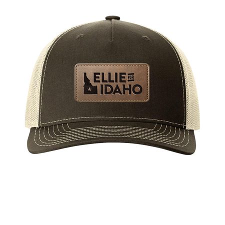 Patch Effect Trucker Hat, a Chocolate Chip/ Birch Printed Five-Panel Trucker Cap
