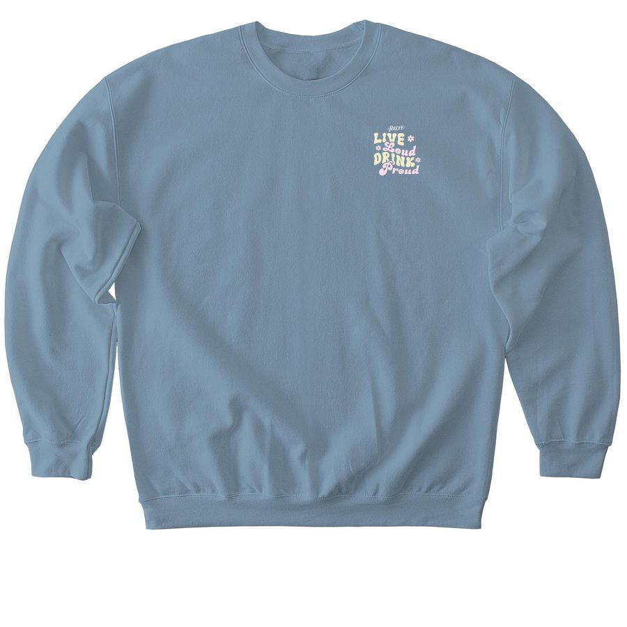 Roxxy Live Loud Collection, a Stone Blue Softstyle Crewneck Sweatshirt