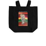 Never Forget, a Black Recycled Cotton Tote Bag (back-view)